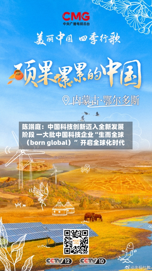 陈翊庭:中国科技创新迈入全新发展阶段 一大批中国科技企业“生而全球(born global)” 开启全球化时代