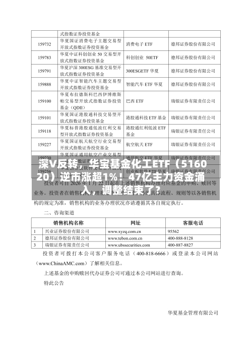 深V反转	，华宝基金化工ETF（516020）逆市涨超1%！47亿主力资金涌入，调整结束了？-第2张图片