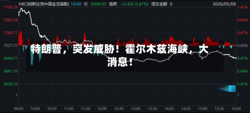 特朗普，突发威胁！霍尔木兹海峡，大消息！